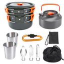 Compact Outdoor Camping Cookware Set with Foldable Cutlery Compact Outdoor Camping Cookware Set with Foldable Cutlery