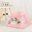 Cozy Cat Tent Bed With Warm Accessories For Feline Comfort Cozy Cat Tent Bed With Warm Accessories For Feline Comfort