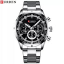 Men's Blue Dial Chronograph Steel Watch Waterproof Men's Blue Dial Chronograph Steel Watch Waterproof