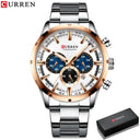 Curren Men's Blue Dial Chronograph Steel Watch Waterproof Curren Men's Blue Dial Chronograph Steel Watch Waterproof
