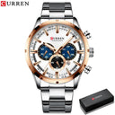 Men's Blue Dial Chronograph Steel Watch Waterproof Men's Blue Dial Chronograph Steel Watch Waterproof