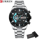 Curren Stainless Steel Chronograph Watch Mens Modern Style Curren Stainless Steel Chronograph Watch Mens Modern Style