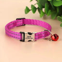 Custom Engraved Reflective Cat Collar With Bell Necklace Custom Engraved Reflective Cat Collar With Bell Necklace