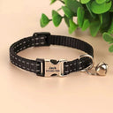 Custom Engraved Reflective Cat Collar With Bell Necklace Custom Engraved Reflective Cat Collar With Bell Necklace