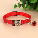 Custom Engraved Reflective Cat Collar With Bell Necklace Custom Engraved Reflective Cat Collar With Bell Necklace