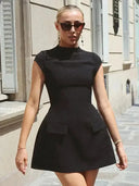 Deep V Neck Bodycon Dress Y2K Fashion Staple Stylish Deep V Neck Bodycon Dress Y2K Fashion Staple Stylish