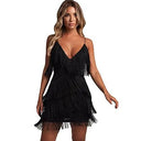 Deep V-Neck Fringe Bodycon Dress Gatsby Latin Club Charm Deep V-Neck Fringe Bodycon Dress Gatsby Latin Club Charm