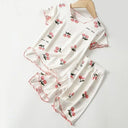 DreamNest Girls Cherry Blossom Summer Pajama Set- Breathable 4-Way Stretch Modal DreamNest Girls Cherry Blossom Summer Pajama Set- Breathable 4-Way Stretch Modal