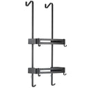 Elegant Black Bathroom Hanging Shelf Organizer with Nail-Free Installation Elegant Black Bathroom Hanging Shelf Organizer with Nail-Free Installation