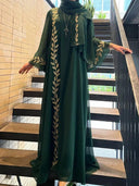 Elegant Dubai Style Abaya Dress with Exquisite Embroidery Elegant Dubai Style Abaya Dress with Exquisite Embroidery