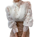 Elegant Floral Lace Blouse for Stylish Office Attire Elegant Floral Lace Blouse for Stylish Office Attire