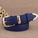 Elegant Genuine Leather Belt With Stylish Gold Buckle Elegant Genuine Leather Belt With Stylish Gold Buckle