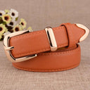 Elegant Genuine Leather Belt with Stylish Gold Buckle Elegant Genuine Leather Belt with Stylish Gold Buckle