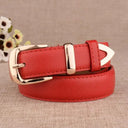 Elegant Genuine Leather Belt With Stylish Gold Buckle Elegant Genuine Leather Belt With Stylish Gold Buckle