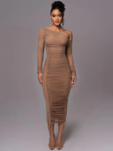 Elegant Mesh Backless Bodycon Dress For Sophisticated Women Elegant Mesh Backless Bodycon Dress For Sophisticated Women