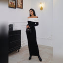 Elegant Off Shoulder Sexy Dress European Fusion Glam Elegant Off Shoulder Sexy Dress European Fusion Glam