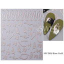 Elegant Rose Gold Winter Nail Stickers for Holiday Art Elegant Rose Gold Winter Nail Stickers for Holiday Art