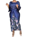 Elegant Plus Size Print Set Fashion Ensemble Long Dress Elegant Plus Size Print Set Fashion Ensemble Long Dress