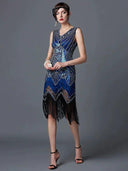 European Station Banquet Vintage Tassel Dress Retro Elegance European Station Banquet Vintage Tassel Dress Retro Elegance