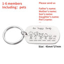 Family Name Engraved Stainless Steel Keychain Set Gift Family Name Engraved Stainless Steel Keychain Set Gift