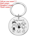 Family Name Engraved Stainless Steel Keychain Set Gift Family Name Engraved Stainless Steel Keychain Set Gift