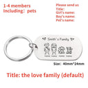 Family Name Engraved Stainless Steel Keychain Set Gift Family Name Engraved Stainless Steel Keychain Set Gift