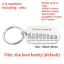 Family Name Engraved Stainless Steel Keychain Set Gift Family Name Engraved Stainless Steel Keychain Set Gift