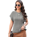 Fashion Green Short Sleeve Pullover Sweater Women's 2024 Summer New Arrival Fashion Green Short Sleeve Pullover Sweater Women's 2024 Summer New Arrival