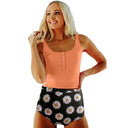 Fashion High Waist Bikini Set Amazon Floral Print Swimwear Fashion High Waist Bikini Set Amazon Floral Print Swimwear