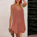 Fashion Summer V Neck Thin Knee-Length Skirt Camisole Dress Fashion Summer V Neck Thin Knee-Length Skirt Camisole Dress