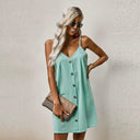 Fashion Summer V Neck Thin Knee-Length Skirt Camisole Dress Fashion Summer V Neck Thin Knee-Length Skirt Camisole Dress