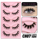 Faux Mink Anime Glam Cat Eye Lashes Set Natural 5 Pairs Faux Mink Anime Glam Cat Eye Lashes Set Natural 5 Pairs