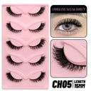 Faux Mink Anime Glam Cat Eye Lashes Set Natural 5 Pairs Faux Mink Anime Glam Cat Eye Lashes Set Natural 5 Pairs