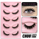 Faux Mink Anime Glam Cat Eye Lashes Set Natural 5 Pairs Faux Mink Anime Glam Cat Eye Lashes Set Natural 5 Pairs