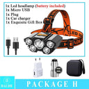 Five Head Headlamp For Outdoor Adventures With LED Lights Five Head Headlamp For Outdoor Adventures With LED Lights