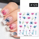Floral Geometric Nail Art Water Decals Easy Nail Transfer Floral Geometric Nail Art Water Decals Easy Nail Transfer