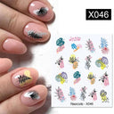 Floral Geometric Nail Art Water Decals Easy Nail Transfer Floral Geometric Nail Art Water Decals Easy Nail Transfer