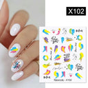 Floral Geometric Nail Art Water Decals Easy Nail Transfer Floral Geometric Nail Art Water Decals Easy Nail Transfer