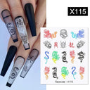 Floral Geometric Nail Art Water Decals Easy Nail Transfer Floral Geometric Nail Art Water Decals Easy Nail Transfer