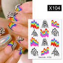 Floral Geometric Nail Art Water Decals Easy Nail Transfer Floral Geometric Nail Art Water Decals Easy Nail Transfer