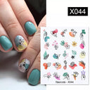 Floral Geometric Nail Art Water Decals Easy Nail Transfer Floral Geometric Nail Art Water Decals Easy Nail Transfer