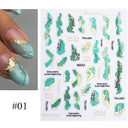 Floral Marble 3D Nail Stickers Spring Manicure Decals Set Floral Marble 3D Nail Stickers Spring Manicure Decals Set