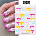 Floral Marble 3D Nail Stickers Spring Manicure Decals Set Floral Marble 3D Nail Stickers Spring Manicure Decals Set