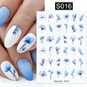 Floral Marble 3D Nail Stickers Spring Manicure Decals Set Floral Marble 3D Nail Stickers Spring Manicure Decals Set