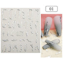 Floral Marble 3D Nail Stickers Spring Manicure Decals Set Floral Marble 3D Nail Stickers Spring Manicure Decals Set