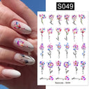 Floral Marble 3D Nail Stickers Spring Manicure Decals Set Floral Marble 3D Nail Stickers Spring Manicure Decals Set