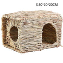 Foldable Woven Grass Rabbit Cage Natural Habitat Chew Toy Bed Foldable Woven Grass Rabbit Cage Natural Habitat Chew Toy Bed
