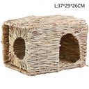 Foldable Woven Grass Rabbit Cage Natural Habitat Chew Toy Bed Foldable Woven Grass Rabbit Cage Natural Habitat Chew Toy Bed