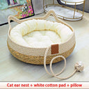 Four Seasons Woven Cat Bed with Removable Upholstery Four Seasons Woven Cat Bed with Removable Upholstery