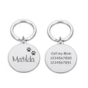 Custom Engraved Stainless Steel Pet ID Tag Paw Pendant Custom Engraved Stainless Steel Pet ID Tag Paw Pendant